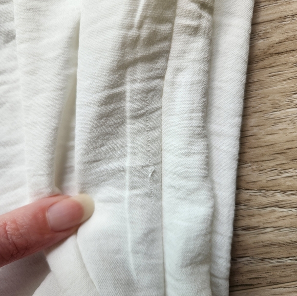 GeeGee Off White Top Womens Large Ruched Short Sleeves Lightweight Nwt - Picture 11 of 11